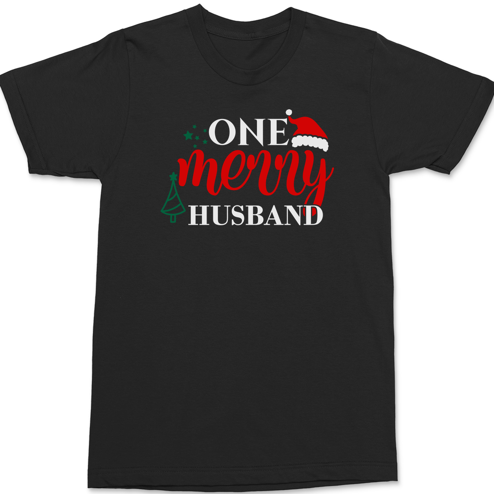One Merry Husband T-Shirt BLACK