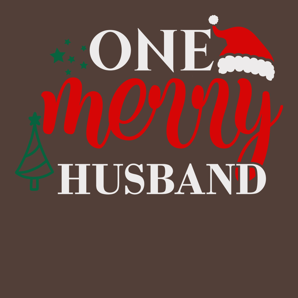One Merry Husband T-Shirt BROWN