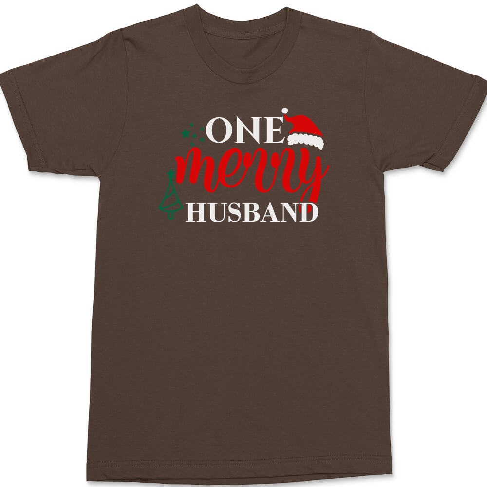One Merry Husband T-Shirt BROWN