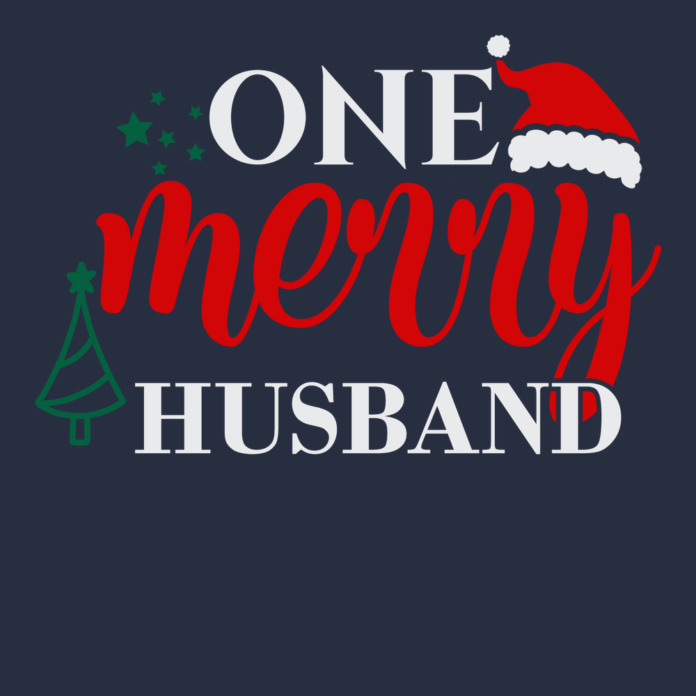 One Merry Husband T-Shirt NAVY