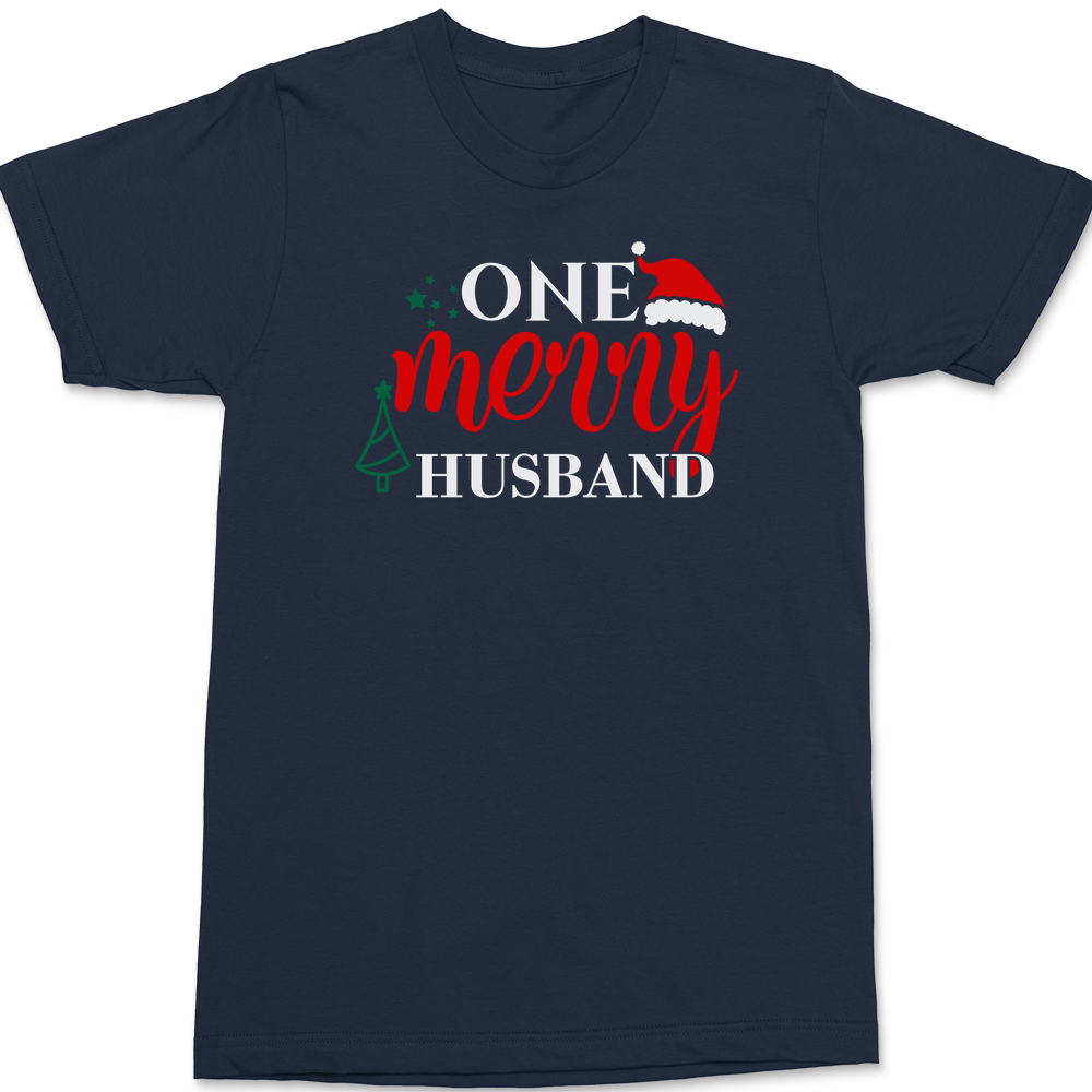 One Merry Husband T-Shirt NAVY