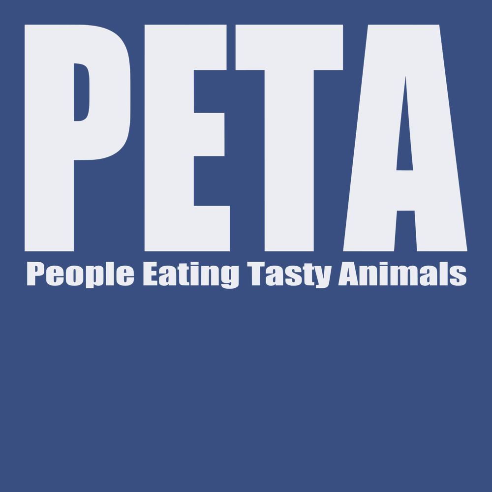 PETA People Eating Tasty Animals T-Shirt BLUE
