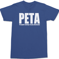 PETA People Eating Tasty Animals T-Shirt BLUE
