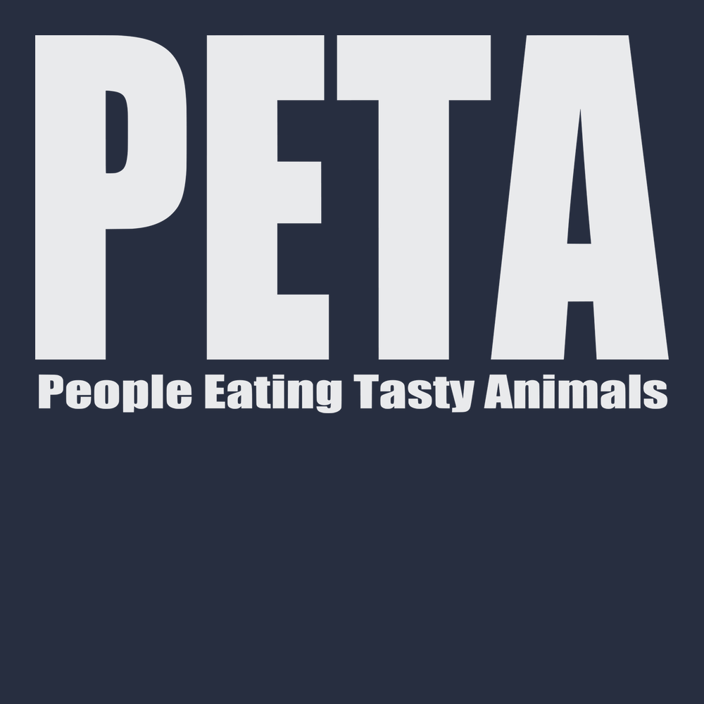 PETA People Eating Tasty Animals T-Shirt NAVY