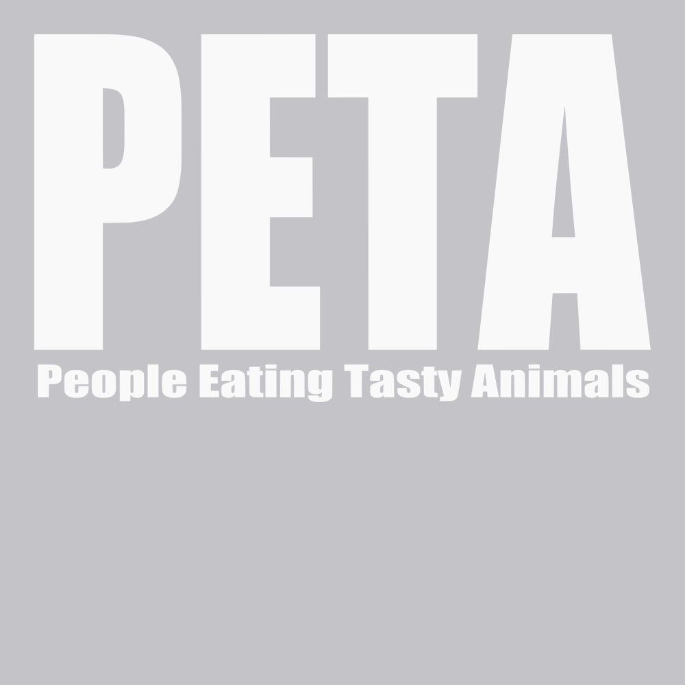 PETA People Eating Tasty Animals T-Shirt SILVER