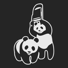 Panda Wrestling T-Shirt BLACK