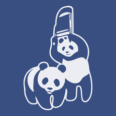Panda Wrestling T-Shirt BLUE