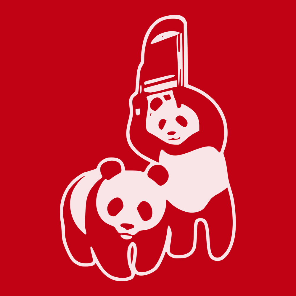 Panda Wrestling T-Shirt RED