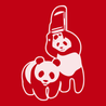 Panda Wrestling T-Shirt RED