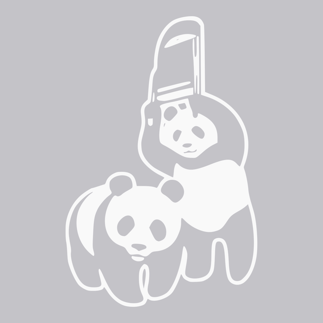 Panda Wrestling T-Shirt SILVER