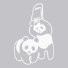 Panda Wrestling T-Shirt SILVER