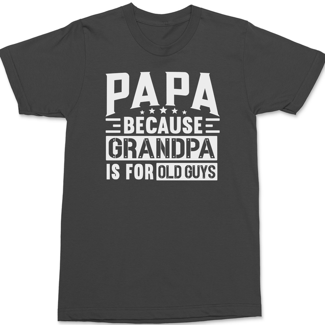 Papa Because Grandpa Is For Old Guys T-Shirt CHARCOAL