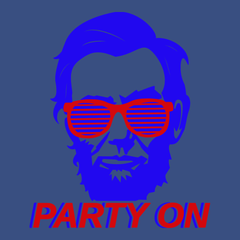 Party On Abe Lincoln T-Shirt BLUE
