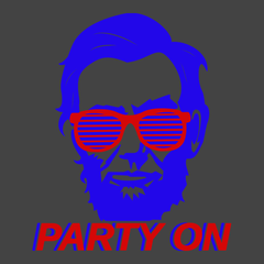 Party On Abe Lincoln T-Shirt CHARCOAL