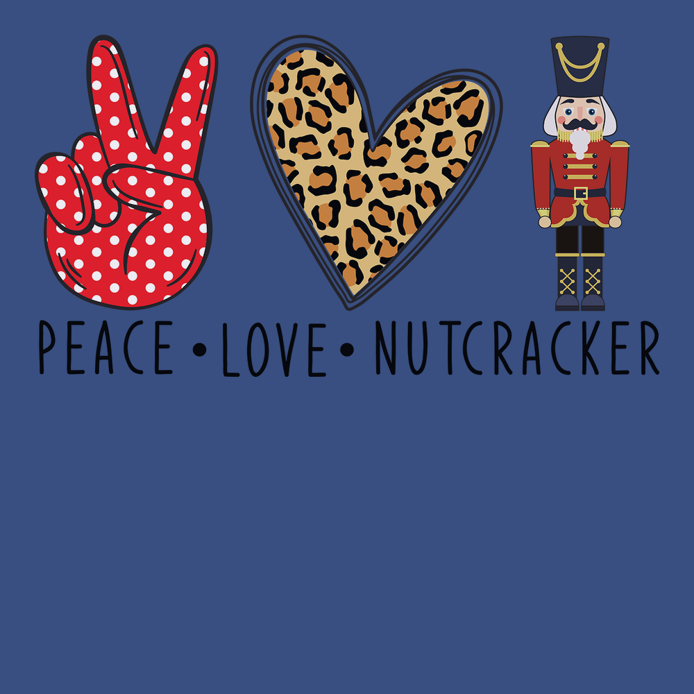 Peace Love Nutcracker T-Shirt BLUE