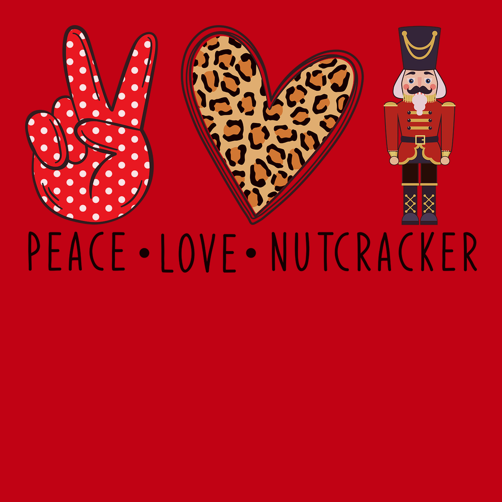 Peace Love Nutcracker T-Shirt RED