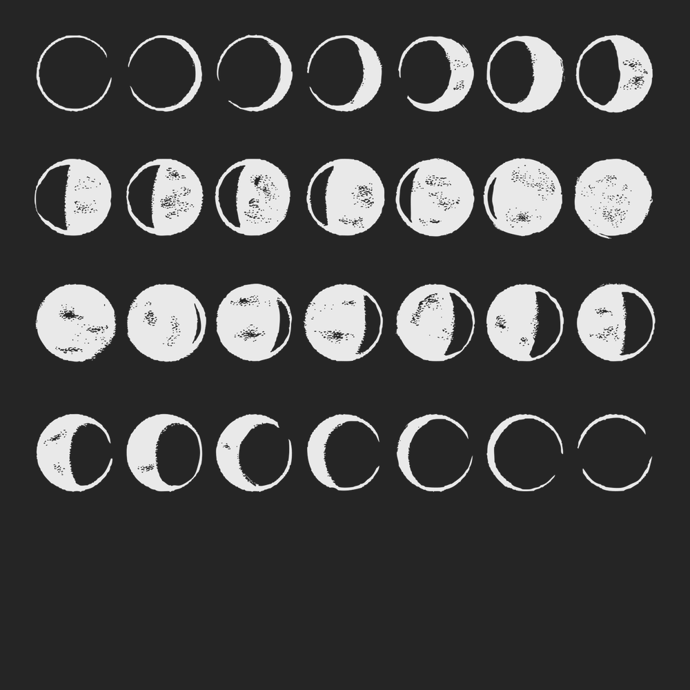 Phases Of The Moon T-Shirt BLACK