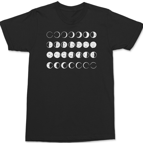 Phases Of The Moon T-Shirt BLACK