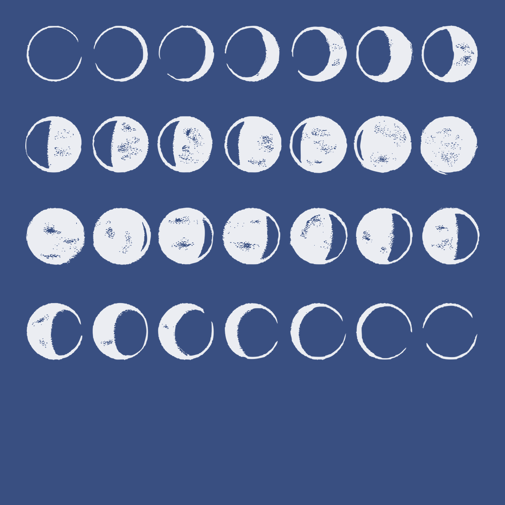 Phases Of The Moon T-Shirt BLUE