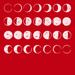 Phases Of The Moon T-Shirt RED