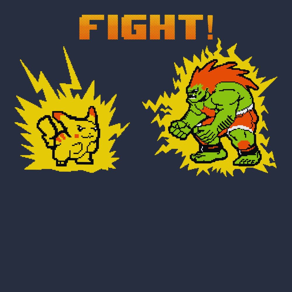 Pikachu Vs Blanka T-Shirt NAVY