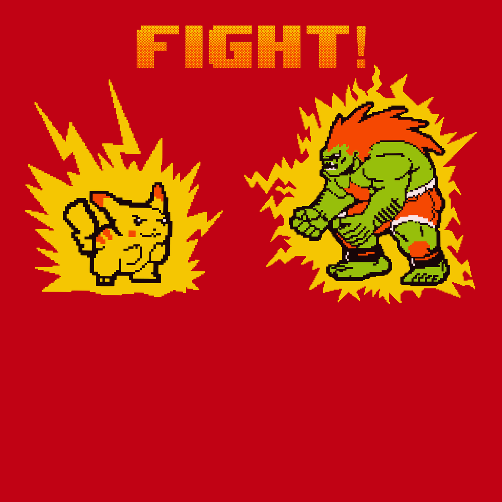 Pikachu Vs Blanka T-Shirt RED