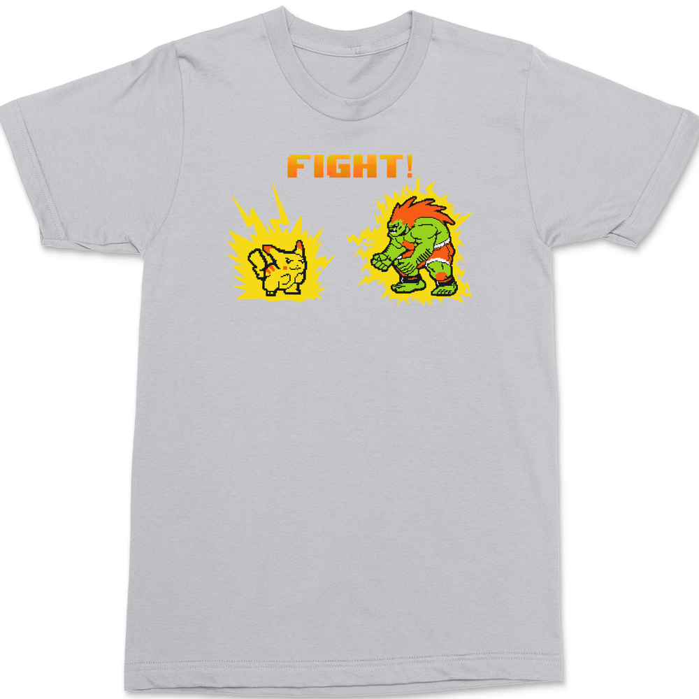 Pikachu Vs Blanka T-Shirt SILVER