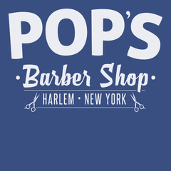 Pops Barber Shop T-Shirt BLUE
