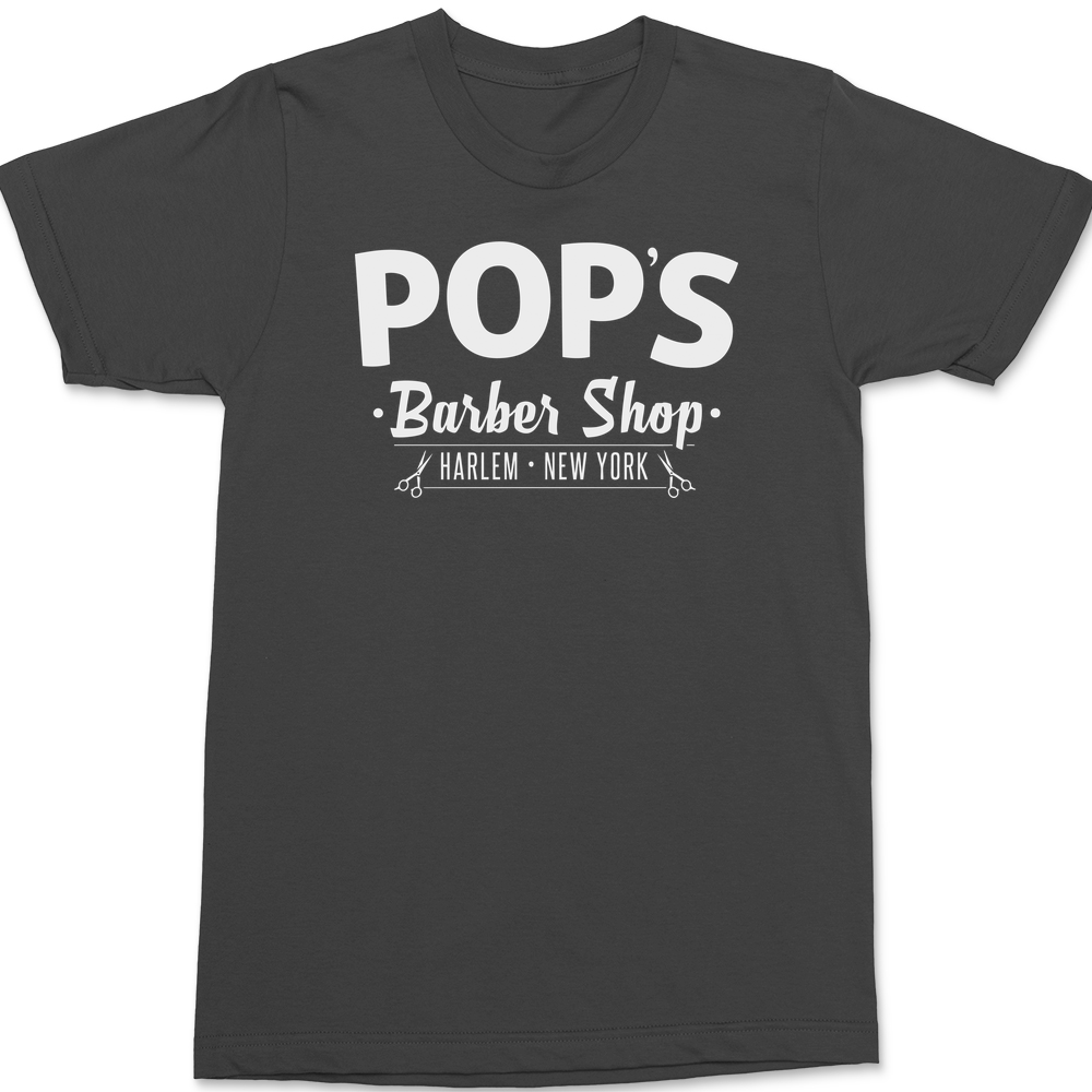 Pops Barber Shop T-Shirt CHARCOAL