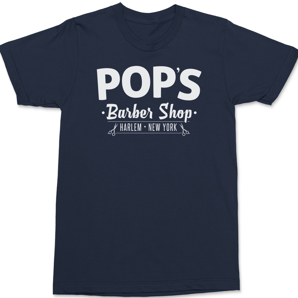 Pops Barber Shop T-Shirt NAVY