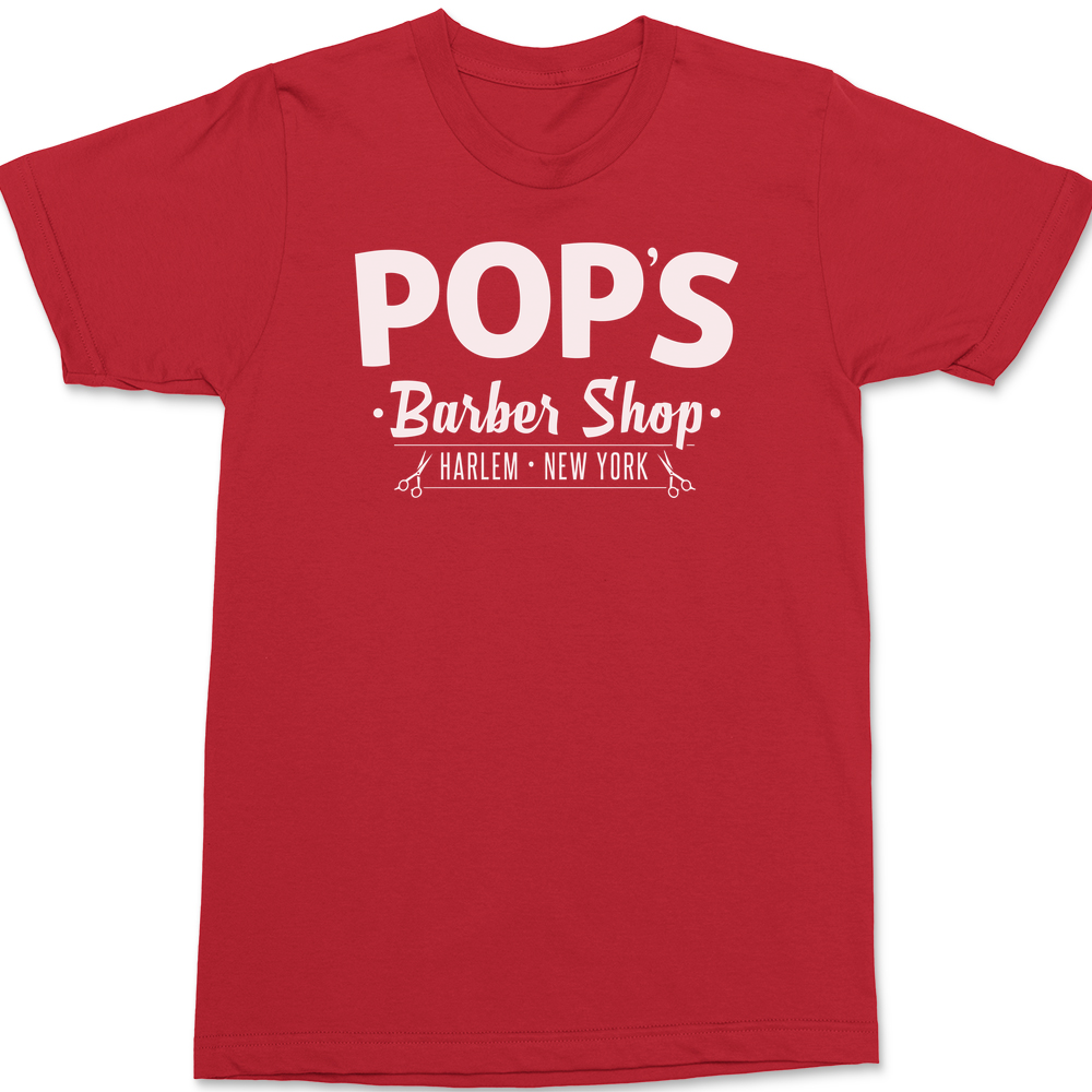 Pops Barber Shop T-Shirt RED
