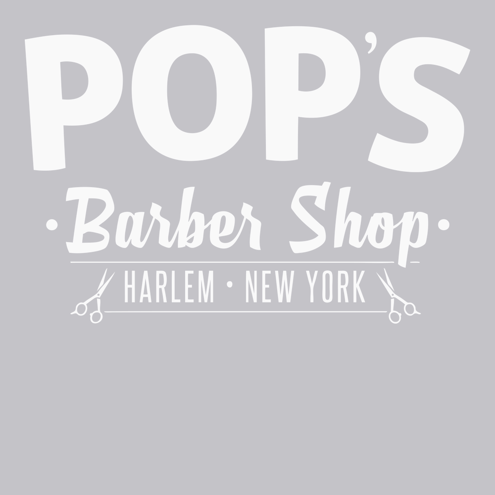 Pops Barber Shop T-Shirt SILVER