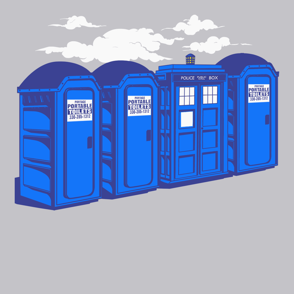 Port-a-Tardis T-Shirt SILVER