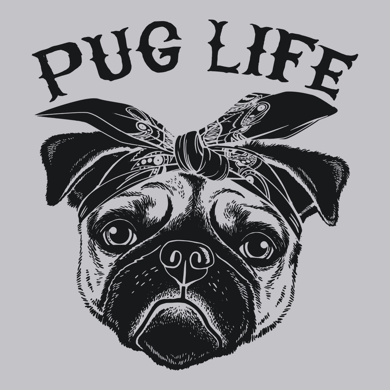 Pug Life T-Shirt SILVER