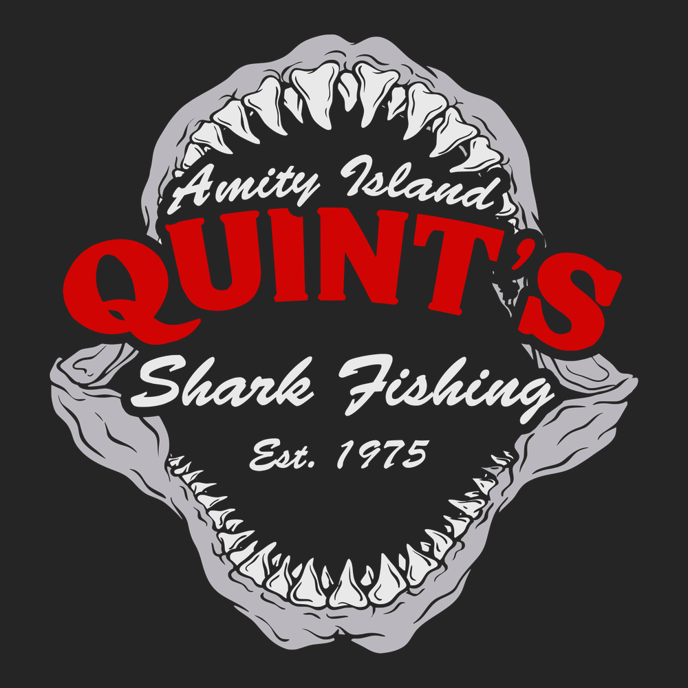 Quint's Shark Fishing Jaws T-Shirt BLACK