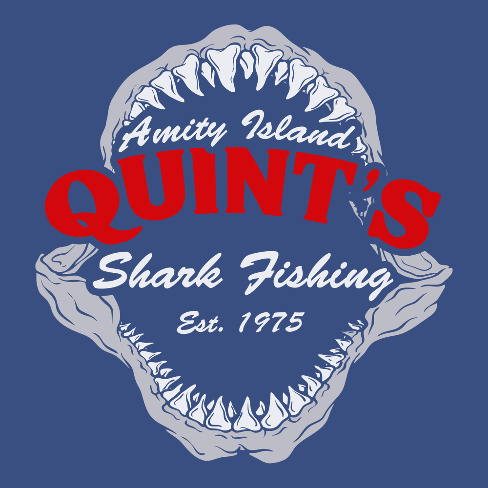 Quint's Shark Fishing Jaws T-Shirt BLUE
