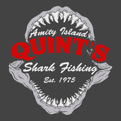 Quint's Shark Fishing Jaws T-Shirt CHARCOAL