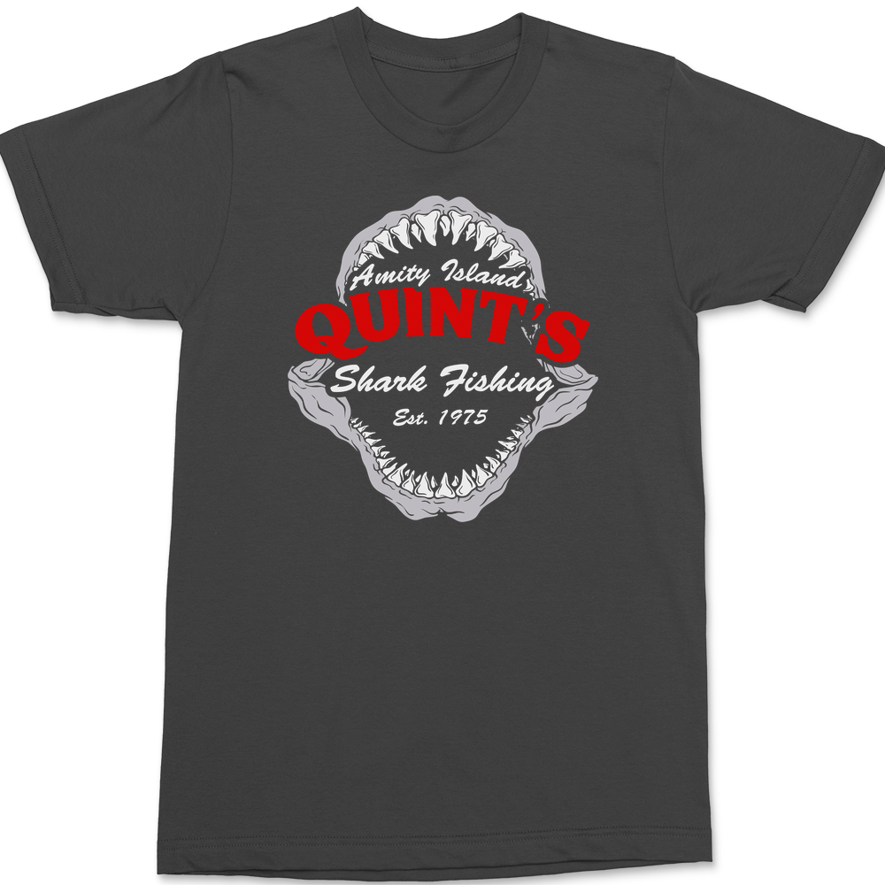 Quint's Shark Fishing Jaws T-Shirt CHARCOAL