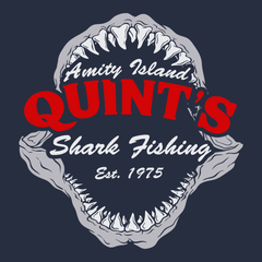 Quint's Shark Fishing Jaws T-Shirt NAVY