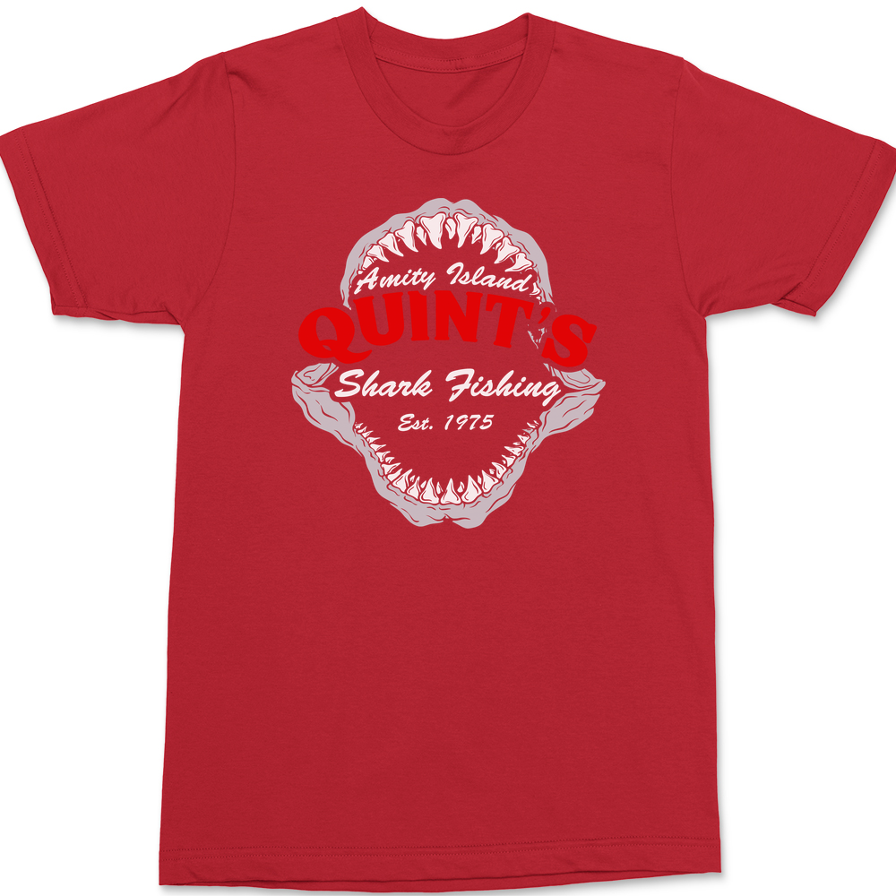 Quint's Shark Fishing Jaws T-Shirt RED