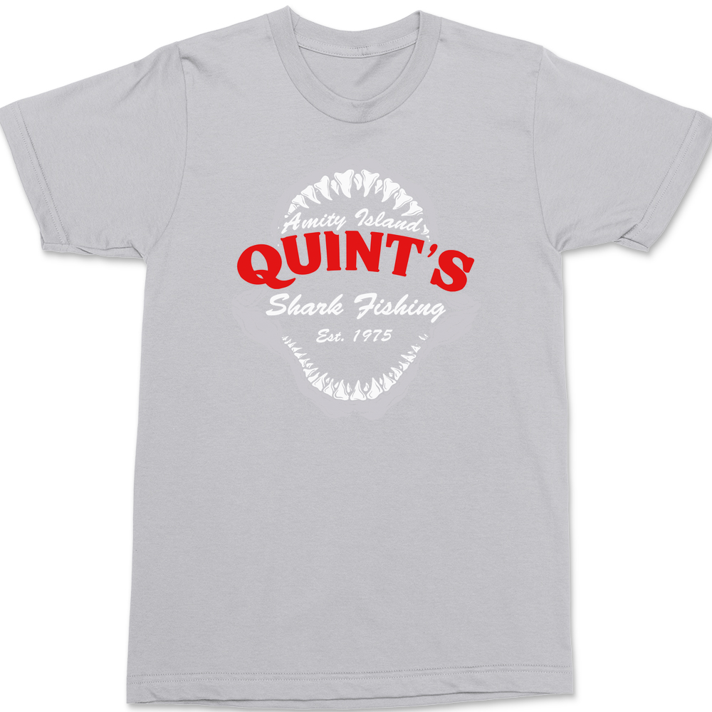 Quint's Shark Fishing Jaws T-Shirt SILVER
