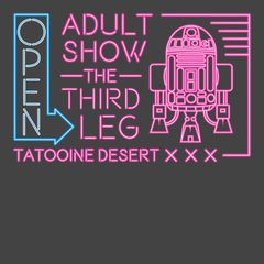 R2D2 Adult Show The Third Leg T-Shirt CHARCOAL