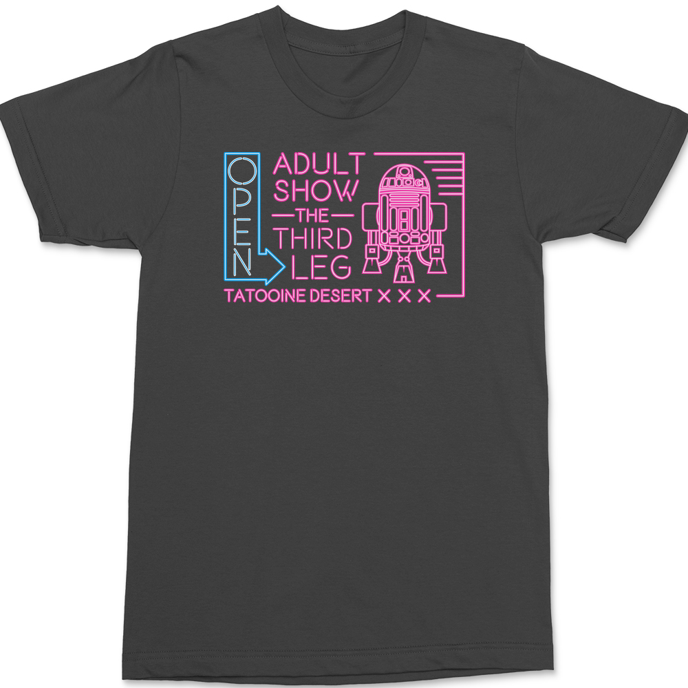 R2D2 Adult Show The Third Leg T-Shirt CHARCOAL