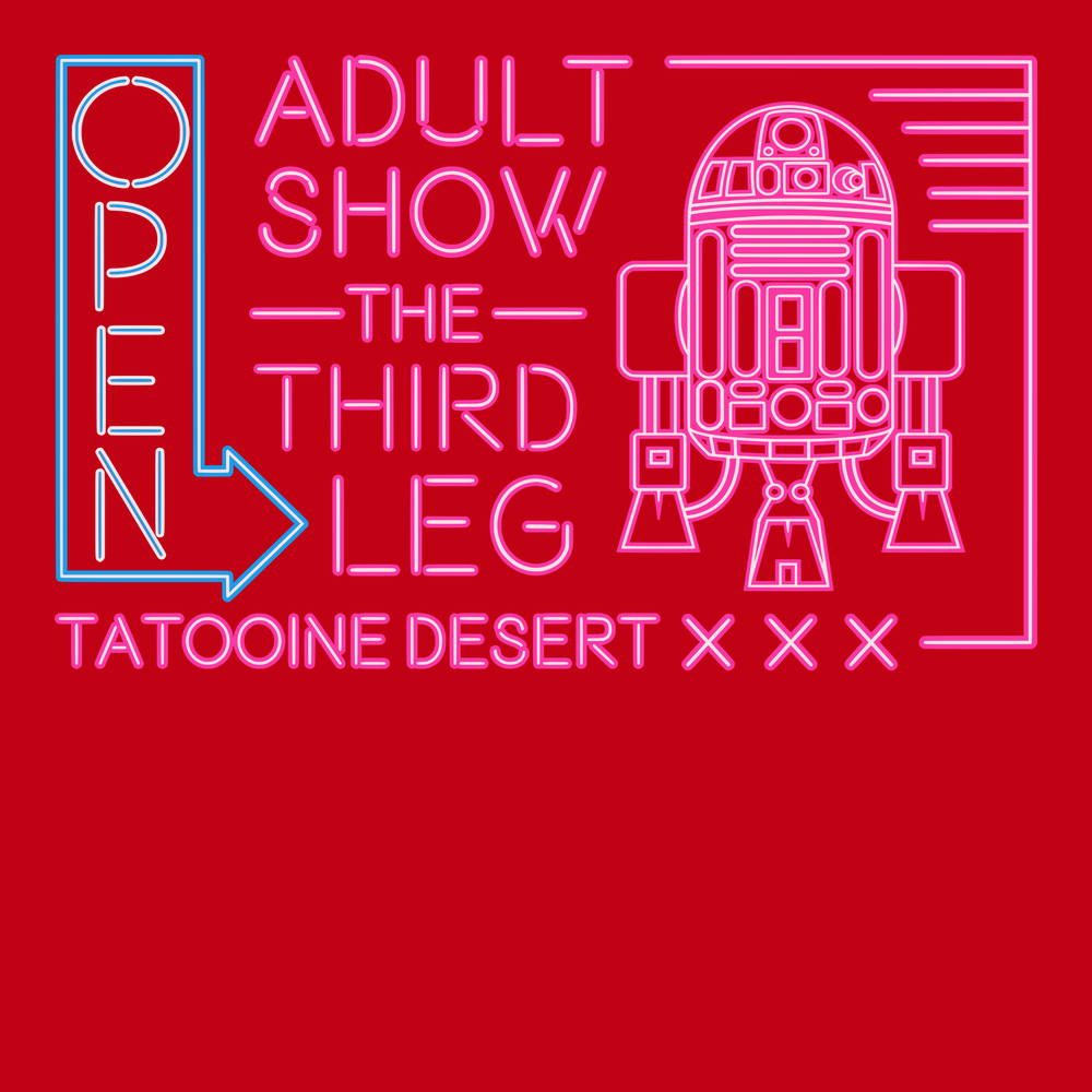 R2D2 Adult Show The Third Leg T-Shirt RED
