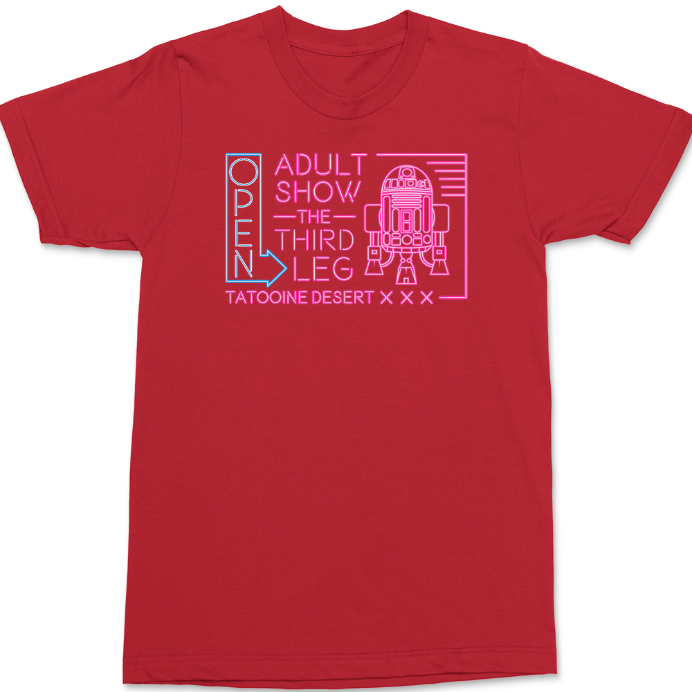 R2D2 Adult Show The Third Leg T-Shirt RED