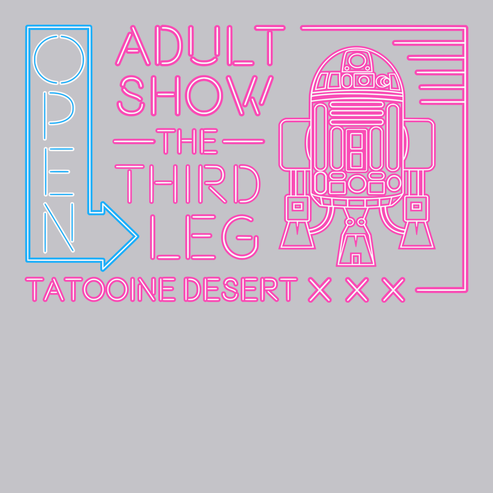 R2D2 Adult Show The Third Leg T-Shirt SILVER