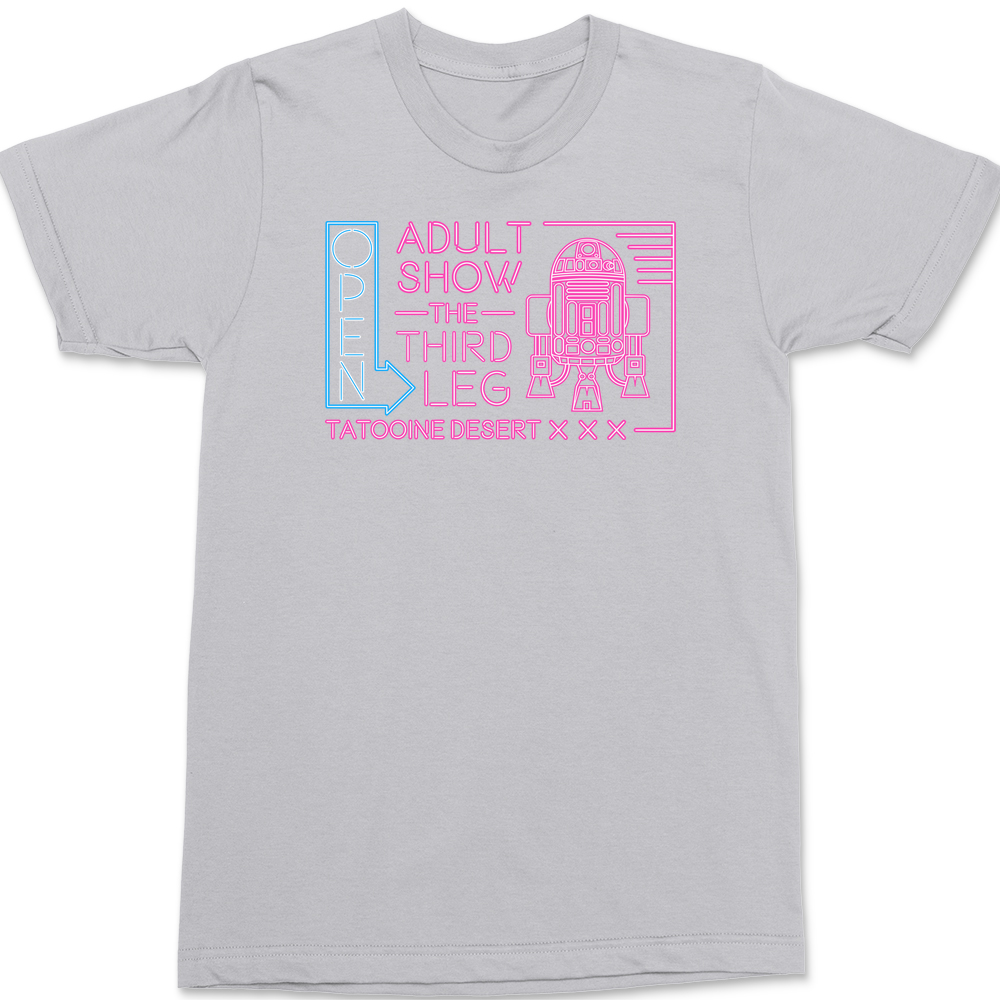 R2D2 Adult Show The Third Leg T-Shirt SILVER