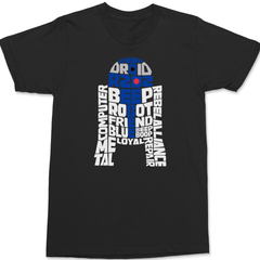 R2D2 Typography T-Shirt BLACK