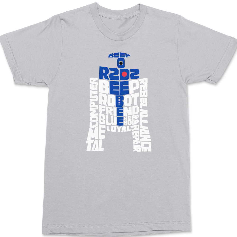R2d2 Typography T-shirt Tees - Star Mens T-shirt – Typography Textual Wars - - Tees