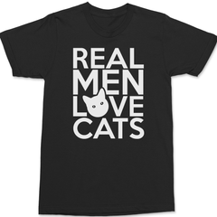 Real Men Love Cats T-Shirt BLACK